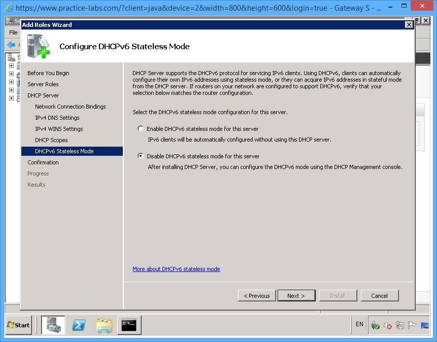 Practice Labs screenshot.